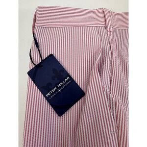 NWT Peter Millar MATLOCK Crown Sport Seersucker Golf Shorts Pink Size 35 $115